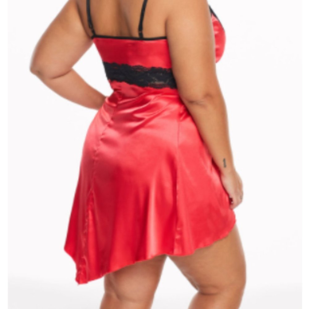 4XL wine Lace V Neckline Babydoll - Picture 3 of 3
